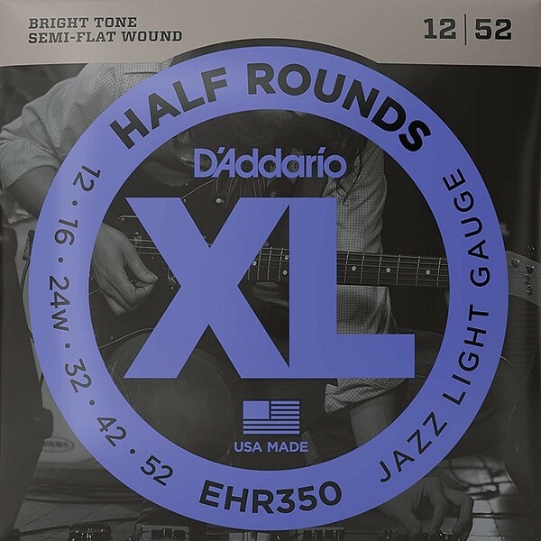 D'Addario EHR350 Half Rounds 3弦ワウンド 012-052 ダダリオ ハーフラウンド エレキギター弦