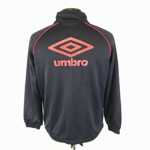 umbro★背面ビッグロゴ/トラックジャケット【メンズS/黒】フルジップ/両サイドポケット/アンブロ◆BF238