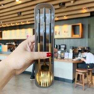 【スターバックス台湾】三点セット 日本未発売 スプーン 箸 フォーク ブラック