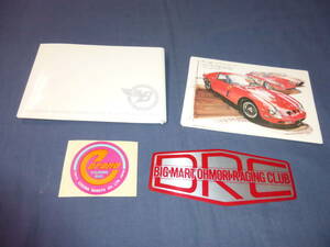 車のイラストポストカード１２枚+ステッカー２枚　THE FINEST HISTORIC SPORTS CARS NEKO PRODUCTS