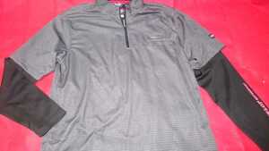 【新品】DUNLOP 速乾長袖Tシャツ&半袖ハーフジップシャツ 2点セット LL グレー×黒