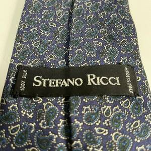 STEFANO RICCI【ステファノリッチ】 ネイビー勾玉デザインネクタイ