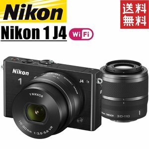 ニコン Nikon 1 J4 ダブルレンズキット ブラック ミラーレス カメラ レンズ 中古