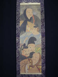 【模写】掛軸・尾形光琳（1658～1716）・六歌仙の図・鑑定箱入・江戸期の日本画の大家
