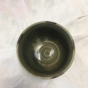 湯飲み茶碗　緑釉　梅紋　梅図
