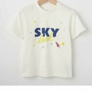 ラスト　新品 THE SHOP TK(Kids) 「SKY ROCKET」Tシャツ オフホワイト 150cm 定価1089円