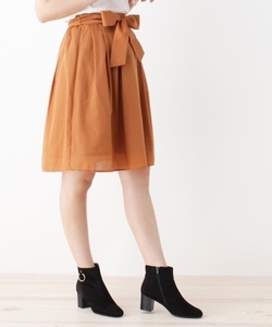  new goods grove waist ribbon tuck skirt Camel L size regular price 4300 jpy 