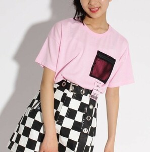 新品　 PINK-latte　 ポケ Ｔシャツ ベビーピンク　 15(XS150cm) 　定価2860円