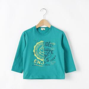 新品　HusHusH(Kids)　アメカジテイストプリント長袖Ｔシャツ　ダークグリーン 14(140cm)　定価1089円