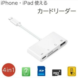 iPhone SD カードリーダー 最新 iOS14 双方向 データ転送 充電 USB カメラ Office 資料 読み書き