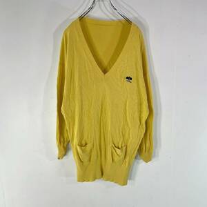 jill stuart Jill shuchu art men's V neck sweater size M yellow 201