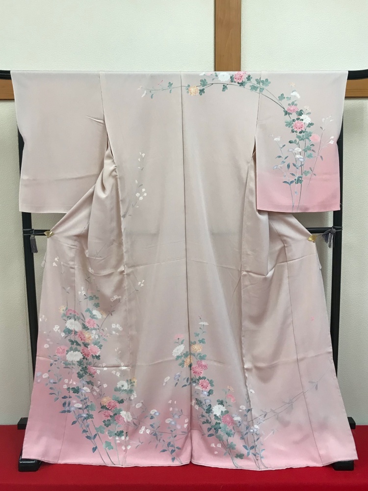 [Kinuto] Livraison gratuite, Homongi sur mesure 2-10, Yuzen peint à la main, Signature, Chirimen, Revêtement protecteur inclus, Sur mesure après une enchère réussie, Vidéo du produit disponible, Kimono femme, kimono, Robe de visite, Prêt à l'emploi
