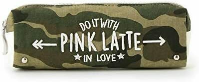 ラスト　新品 　PINK-latte 　ロゴ刺しゅう横長ポーチ　カーキ　定価1650円