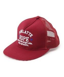  new goods PINK-latte.. reverse side check cap bordeaux regular price 2200 jpy 