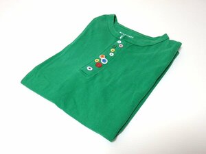 【CONVERSE コンバース ALL STAR】グリーン系にカラフルボタン付き・半袖・Tシャツ・カットソー・Mサイズ！