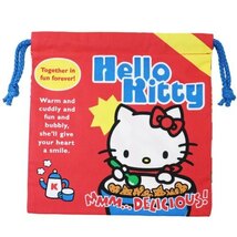 ♪新品　ハローキティ　Hello Kitty　巾着袋　きんちゃくポーチ　No1　スーパーマーケット　サンリオ　Sanrio_画像1