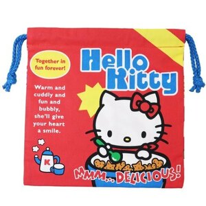 ♪新品　ハローキティ　Hello Kitty　巾着袋　きんちゃくポーチ　No1　スーパーマーケット　サンリオ　Sanrio