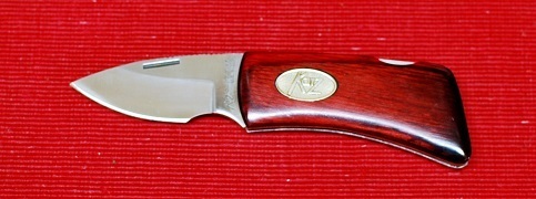 No.MC-1 KARTZ -USA Money Clip Knife ・ウッドハンドル・Stainless steel Blade:4cm・Closed:7cm・函無し