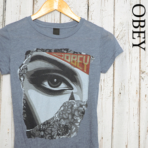 ST2021 オベイ OBEY Tシャツ レディース S 肩34 プロパガンダ メール便可 xq