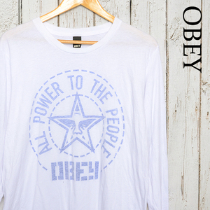 ST2083 オベイ OBEY ロンTシャツ L 肩幅47 プロパガンダ メール便可 xq