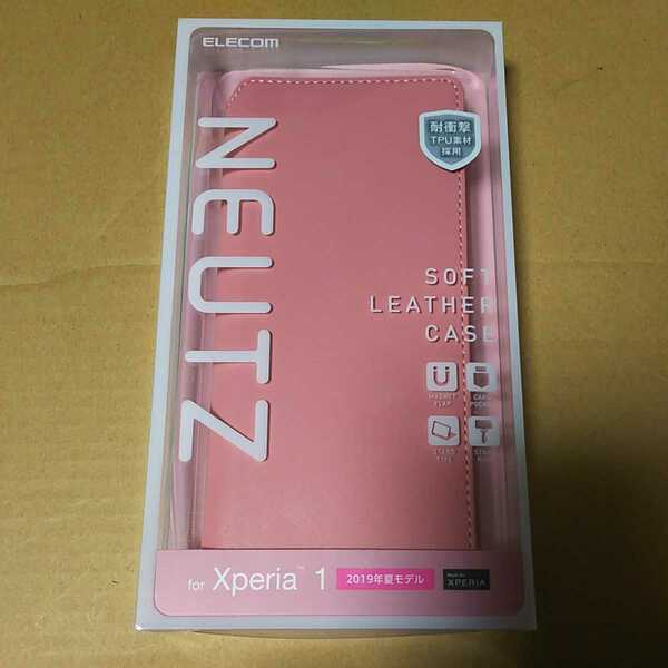 ◇ELECOM スマホケース Xperia 1 用 ソフトレザーケース 磁石付 ソフトレザー ピンク PM-X1PLFY2PN