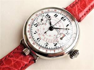 1920~30 period NATIONAL WATCH Chronograph hand winding type beautiful goods 