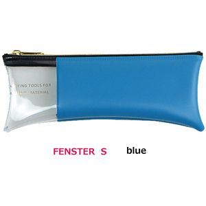 ペンケース FENSTER S ブルー おしゃれ かわいい 透明 日本製 コンパクト カラフル ファスナーペンケース 筆箱 筆入れ ネコポス