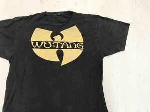 【古着レアWu-Tang Clan hiphop RapロゴプリントTシャツ黒】ウータンクランヒップホップラップvintageビンテージ音楽ラップ