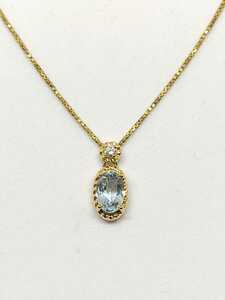 * new goods * K18 aquamarine & diamond necklace 