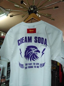 SサイズクリームソーダイーグルヘッドTシャツ白！検索CREAMSODAロカビリーブラックキャッツビスキャッツマジックピンクドラゴン