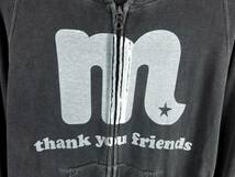 ■M エム THANK YOU FRIENDS / 日本製 / メンズ / USEDウォッシュ加工 / グレー / プリント ジップパーカー size M / トップス_画像6