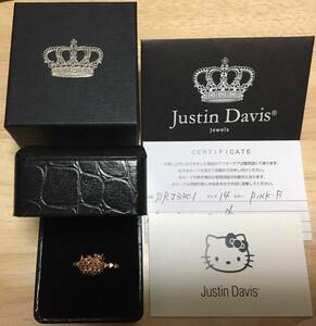 Justin Davis Justin Davis Hello Kitty HELLO KITTY сотрудничество Crown ..RING 14 номер кольцо Kitty розовый 