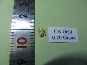 金ナゲットカリフォルニア鉱脈金塊ゴールドフィンガー 0.20ｇ