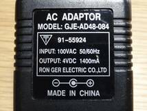 RON GER ELECTRIC　ACアダプタ／電源アダプター／充電器　GJE-AD48-084　DC4V　1400mA　コネクタ径 5.5㎜×2.1㎜_画像2