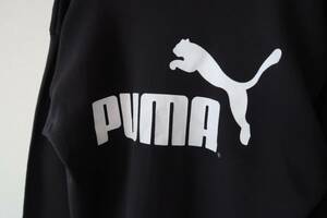 シンプルデザイン◎ 90's オールドPUMA クラシックロゴプリント スウェットシャツ黒 DEADSTOCK サイズ表記L USA製/ビンテージプーマ