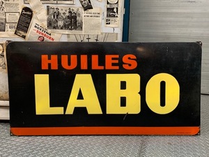 1940~50 France old shop oil Manufacturers LABO enamel autograph 