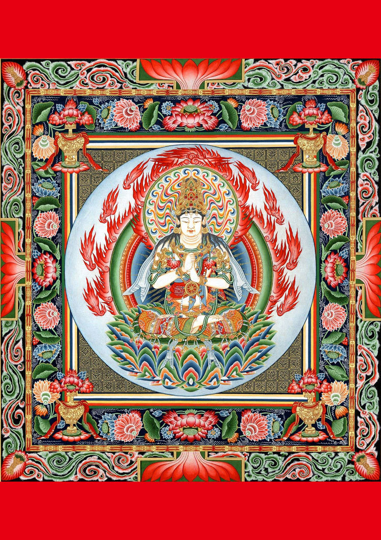 曼荼羅 チベット仏教 仏画 A3サイズ: 297×420mm 大日如来, 美術品, 絵画, その他