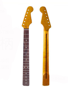 エレキギターネック STストラトタイプ交換用ネック ギターパーツ トラ杢メイプル トラ杢ネック ローズウッド指板 MU0873