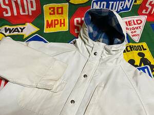 ★珍しい白ベースの1着★Made in USA製アメリカ製WOOLRICHウールリッチビンテージマウンテンパーカー80s80年代ホワイト白色YKKダブルジップ