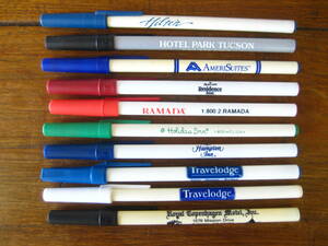 【VINTAGE HOTEL&MOTEL PEN】Hampton Inn etc.◆アメリカ ホテル＆モーテル ペン 10本SET◆コレクターズアイテム◆I