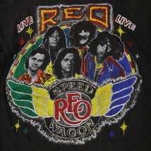 70s REO SPEEDWAGON パキ綿 Tシャツ M ブラック Rockford Speedway ツアー REOスピードワゴン パキスタン バンド ロック ヴィンテージ_画像3