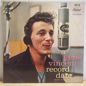 即決 29999円 10インチ 外カバー付 ジーン・ヴィンセント GENE VINCENT WITH THE BLUE CAPS ヴィンセント・レコード・デイト OLP-18