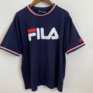 FILA filler cut and sewn короткий рукав футболка передний Logo футболка L размер темно-синий 