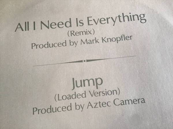 AZTEC CAMERA All I Need Is Everything 12inch 限定盤 B面ヴァン・ヘイレンカバー