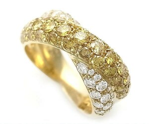 [ green shop pawnshop ]gimeru(gimel)pave diamond ring 1.697ct 0.613ct K18YG[ used ]