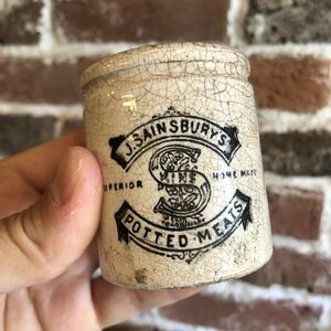 【vintage】ポット ジャー イギリス キャンドル 陶器 磁器 店舗什器 antique ブロカント アンティーク ヴィンテージ 雑貨 ディスプレイ