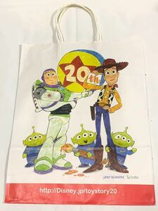 貴重！ TOY STORY /トイストーリー20周年記念 紙袋 ショップ袋☆ Disney Pixar / ディズニーピクサー☆USED