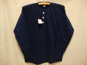 価格\4.730- ヘルスニット【Healthknit】906L ヘンリーネック Tシャツ-長袖☆color【NAVY】size【XL】/ U.S.A COTTON/正規新品