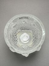 美品　箱付　ラリッククリスタルガラス LALIQUE Crystal フラワーベース 花瓶 小鳥　リーフ　デザイン 高さ13.5cm _画像6