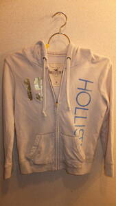 ★ Hollister ★ Ladies Zip -Zip -Hoodie Size M Hollista Zipper Parker Foody Size M Используется в Японии белый